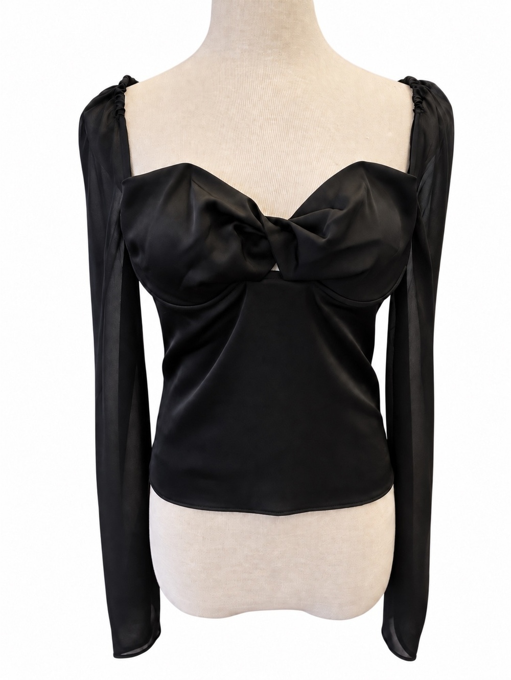 New! Princess Polly Black Underwire Twist Front Top Sz 8